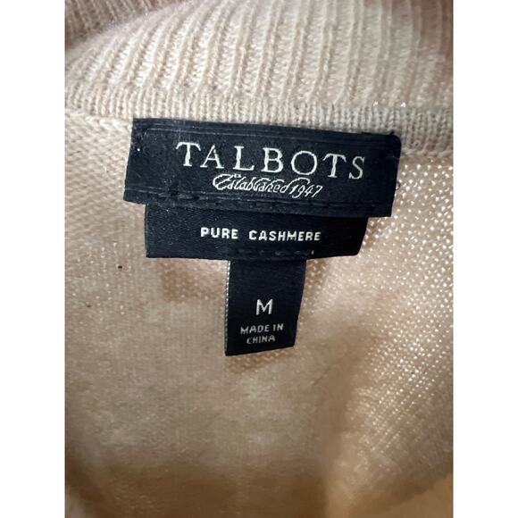 Talbot's 100% Pure Soft Cashmere Beige Turtleneck Pullover Sweater, Size: Medium - Picture 6 of 7